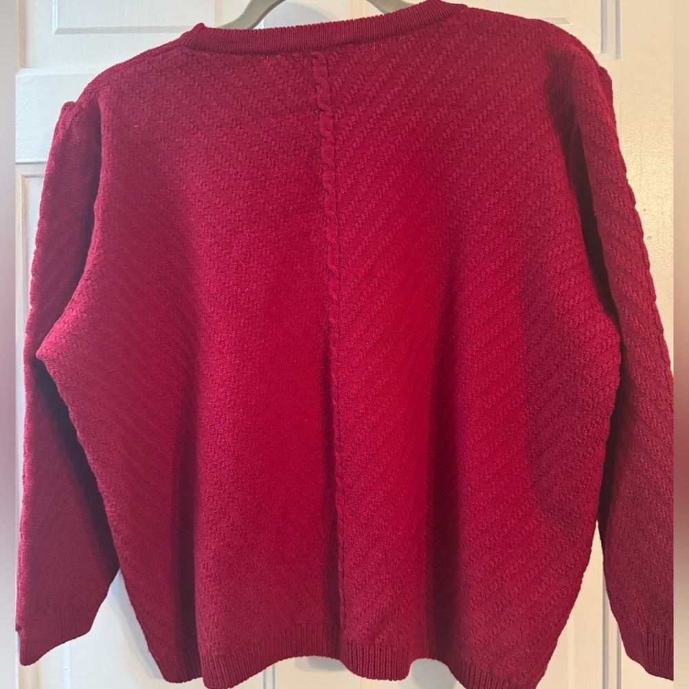 St. John Sport Red Textured Women's Sweater Wool/Rayon Blend Size Small - Picture 5 of 8